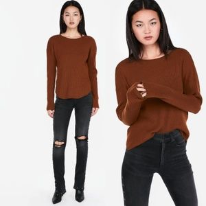 Express Camel Ribbed Crew Neck Sweater sz XS
